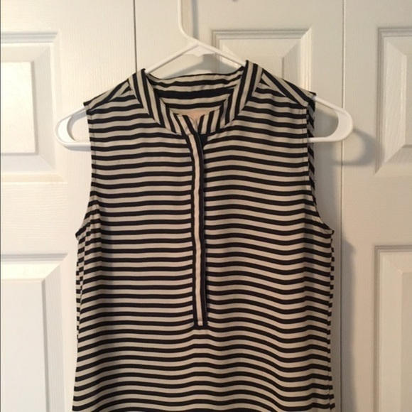 Banana Republic navy & cream  striped sleeveless - Picture 2 of 3